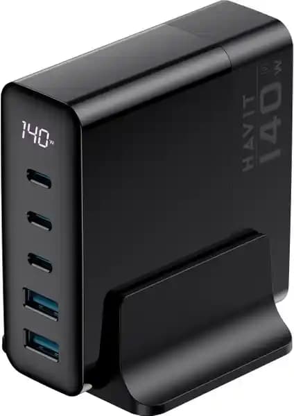 Havit 140W GaN Teknolojili 5-Portlu PD 3.1 Ultra Hızlı Şarj Cihazı ile Güç ve Verimlilik