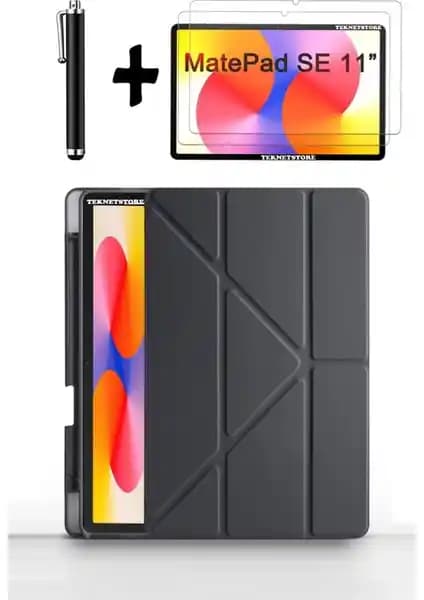 Huawei Matepad Se 11'' 2024 Uyumlu 3'lü Set: Kılıf, Kalem ve Nano Teknoloji Ekran Koruyucu