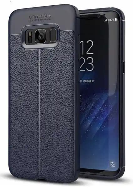 Kip GSM Galaxy S8 Uyumlu Deri Dikişli Darbeye Dayanıklı Armor Serisi Kamera Korumalı Kılıf