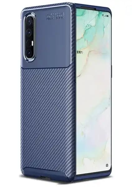 KNY Oppo Reno 3 Pro Karbon Desenli Siyah Silikon Kılıf ile Şık ve Dayanıklı Koruma