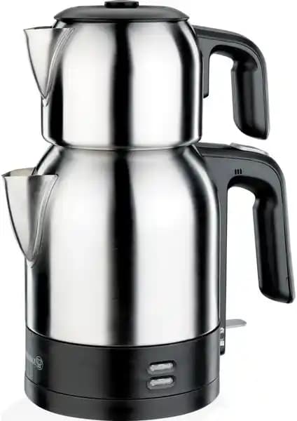 Korkmaz Demkolik Satin/Siyah 1.8 lt Elektrikli Çaydanlık - Fonksiyonel ve Dayanıklı Tasarım