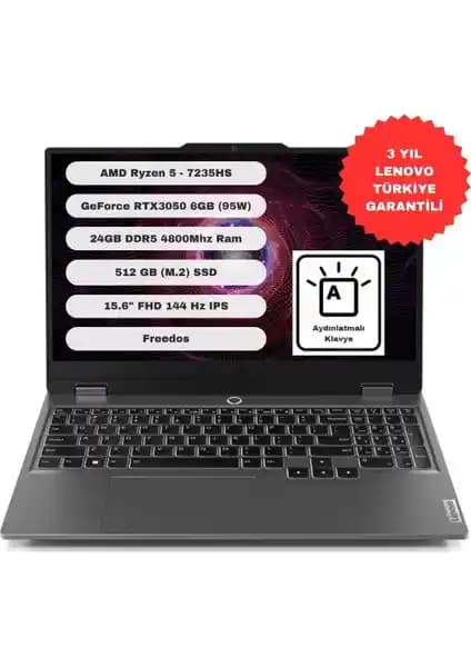 Lenovo LOQ AMD Ryzen 5 7235HS 24GB RAM 512GB SSD RTX 3050 15.6" FHD 144Hz Oyuncu Laptop İncelemesi