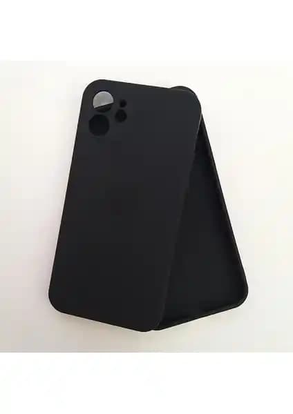 Pirok Store iPhone 12 için Kadife İç Yüzeyli Kamera Korumalı Esnek Silikon Kılıf