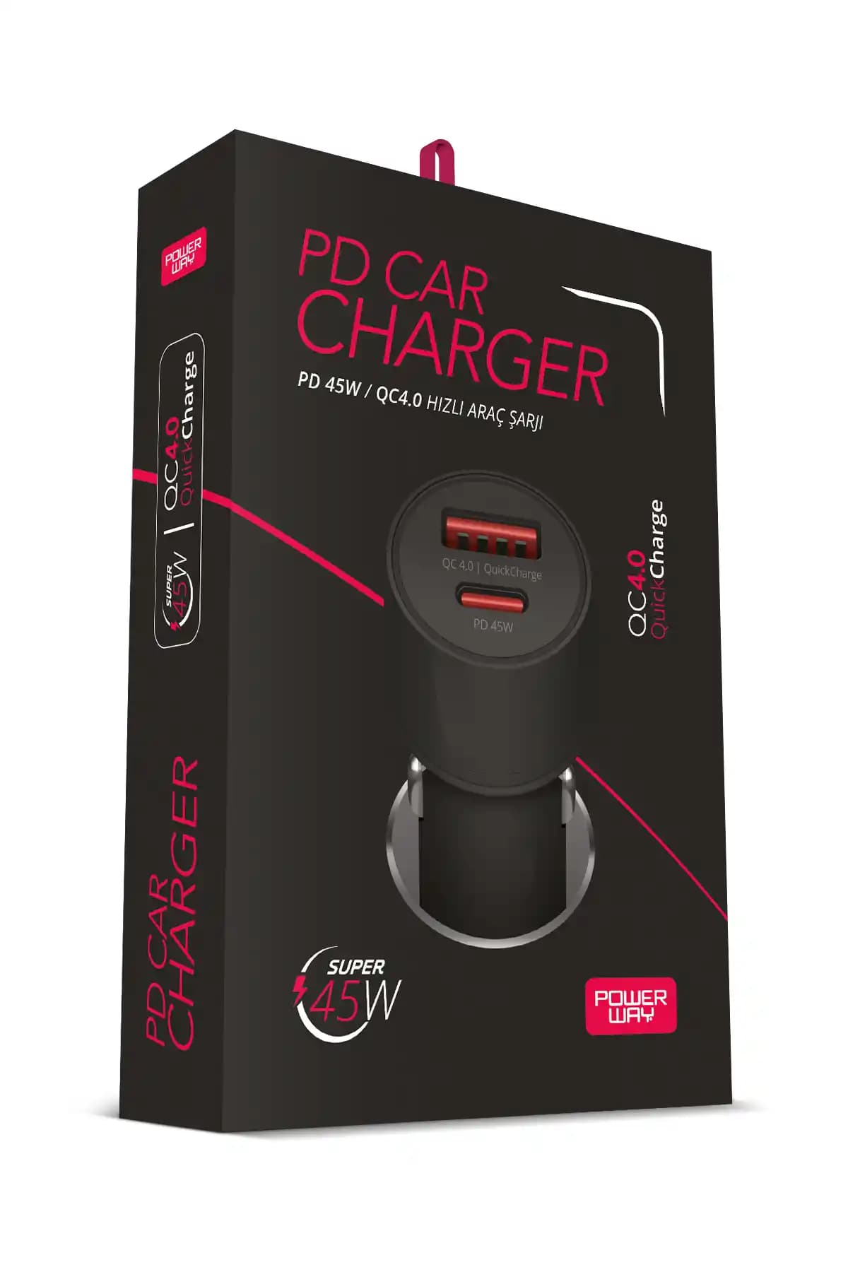 Powerway Cc40 Araç İçi 45W Hızlı Şarj Cihazı QC 4.0 USB ve Type-C Destekli