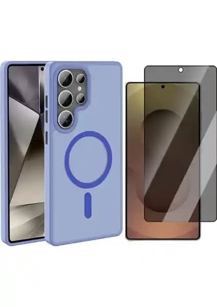 Samsung Galaxy S25 Ultra için M-safe Şarj Özellikli Mat Arka Yüzeyli Kılıf ve Hayalet Ekran Koruyucu