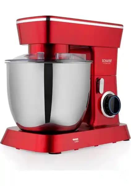 Schafer Prochef Gusto Stand Mikser 1300W 5.5L Paslanmaz Çelik Hazneli Kırmızı