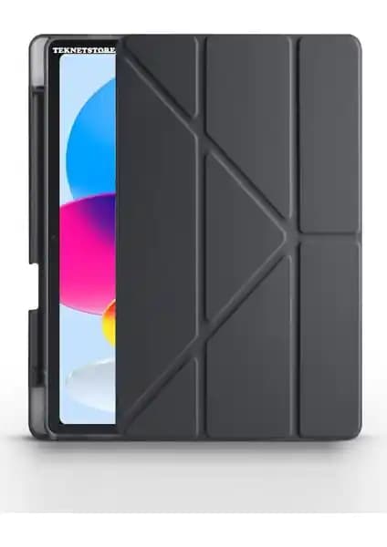 TekNetStore Apple iPad 10. Nesil 2022 10.9 İnç Silikon Kılıf Kalem Bölmeli Standlı