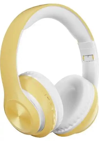 Torima P68 Bluetooth 5.0 Kablosuz Stereo Kulaklık Sarı - Uzun Pil Ömürlü ve Çok Modlu