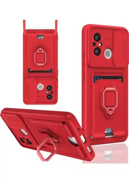 Xiaomi Redmi 12C için Kamera Korumalı ve Kartvizitli Aqua Aksesuar Zuma Silikon Kılıf