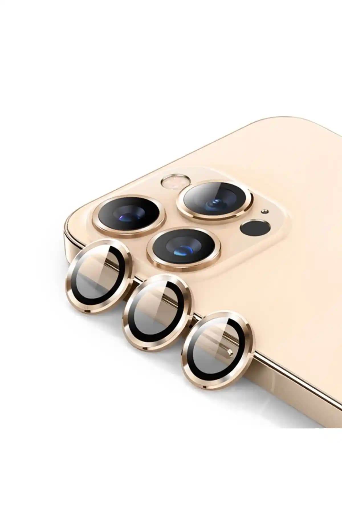 Powerfox iPhone 14 Pro ve 14 Pro Max uyumlu şık kamera lens koruyucu seti