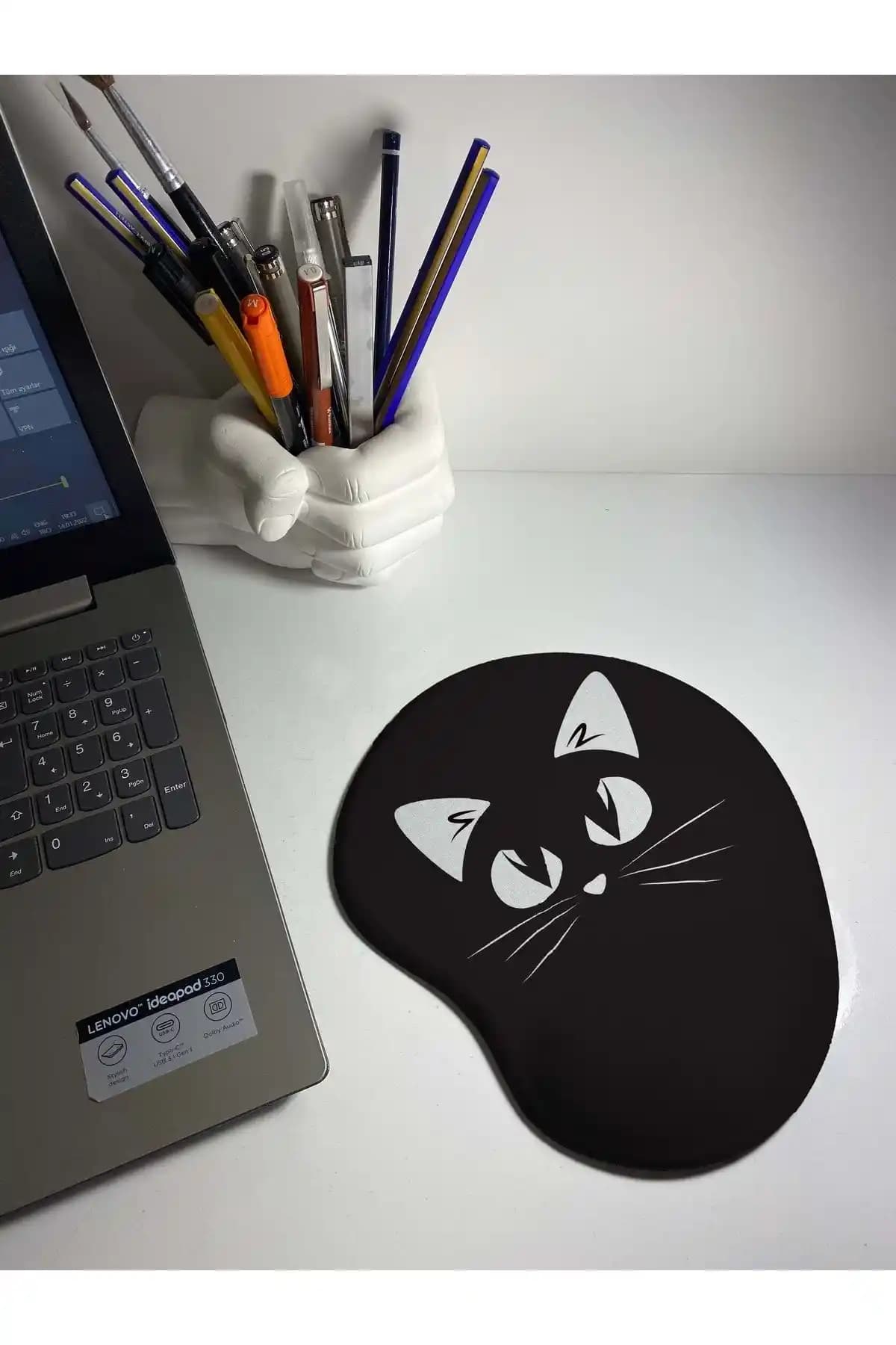 Rakkun Shop Kedi Desenli Bilek Destekli Mouse Pad: Ergonomik ve Şık Tasarım