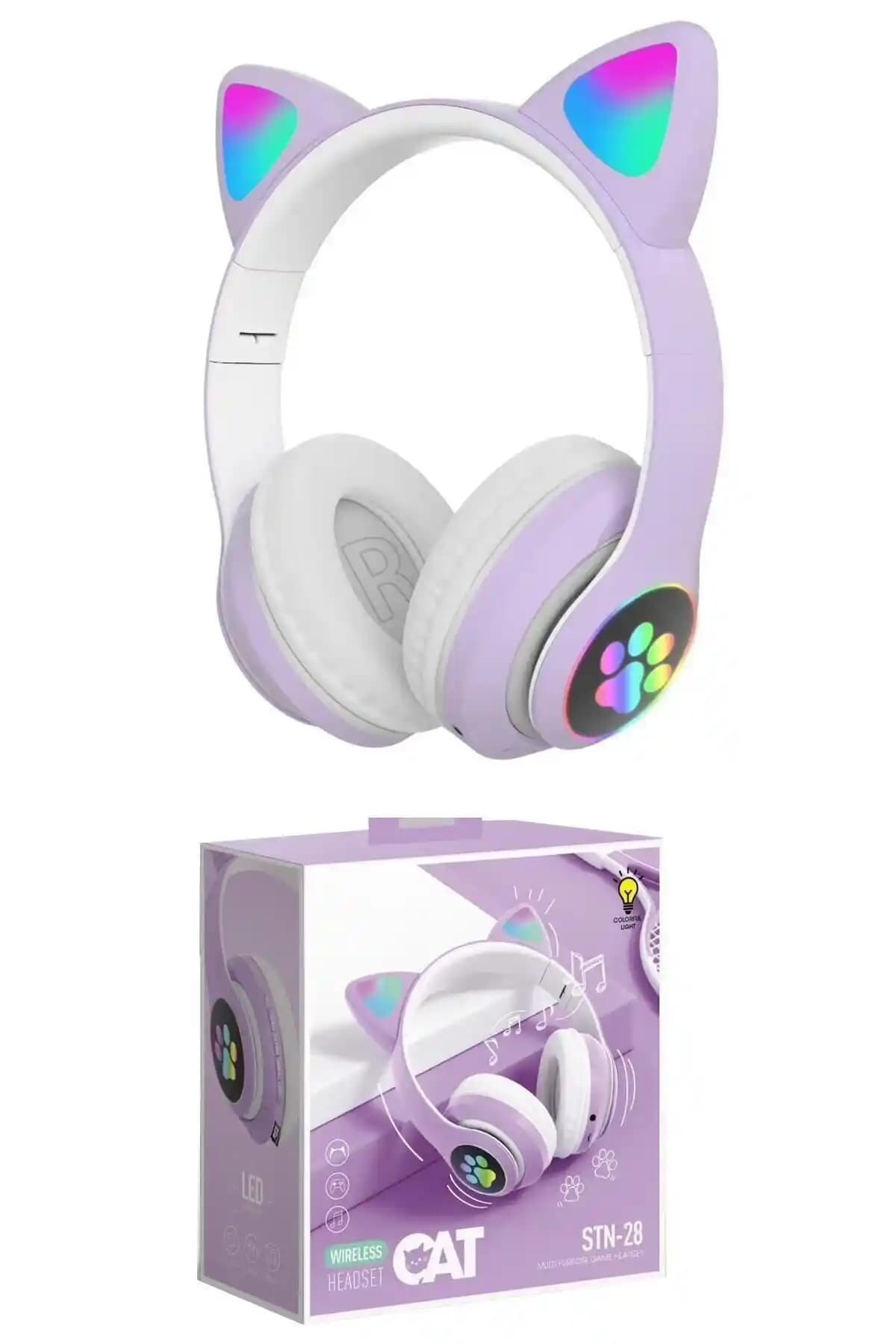 Teknosepetim Mikrofonlu LED Işıklı Kedi Kulaklıkları Güncel Tasarım ve Çok Modlu Kullanım Özellikleriyle