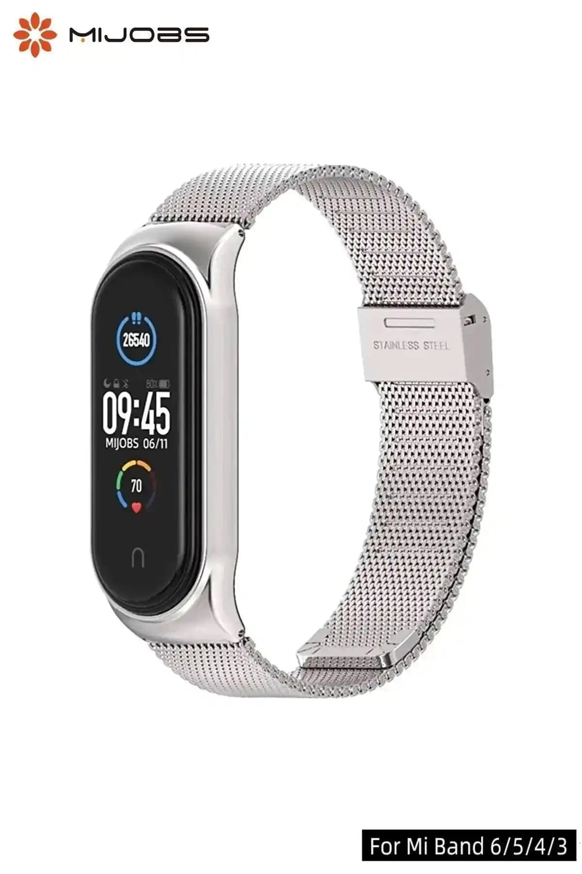 Xiaomi Mi Band 3-6 Uyumlu Metal Hasır Kayış Klipsli Yüksek Kalite Tasarım