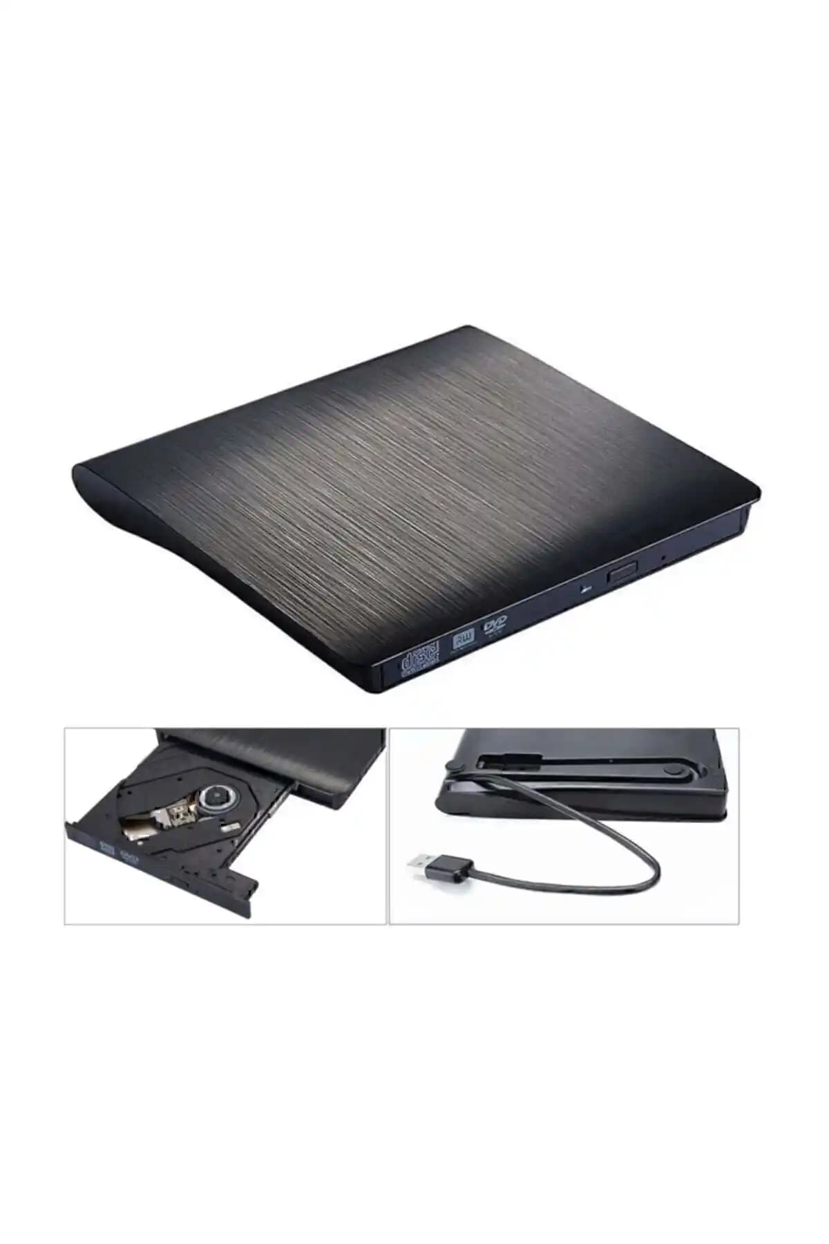Harici USB 3.0 Ultra İnce DVD ve CD Yazıcı Okuyucu - Yüksek Performanslı Taşınabilir Sürüm