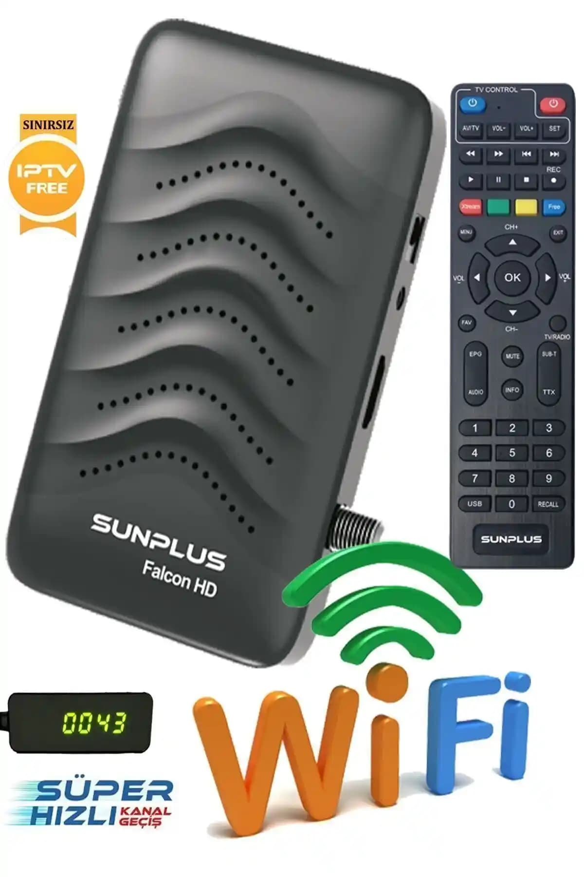 Sunplus Falcon Full HD Wi-Fi Destekli Çanaklı ve Çanaksız Uydu Alıcısı Özellikleri ve Fiyatları