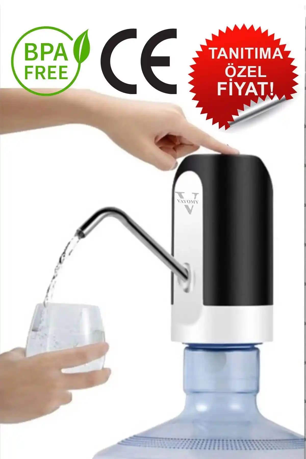Vayomy Otomatik Şarjlı Damacana Su Pompası: Kullanımı Kolay, Dayanıklı ve Pratik Çözüm