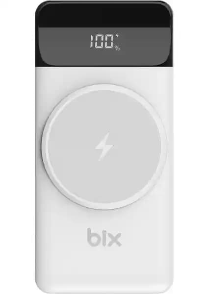 Bix PB102 Stand Özellikli Led Göstergeli 10.000 mAh Kablosuz ve Kablolu Powerbank