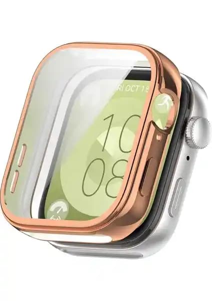 Fibaks Huawei Watch Fit 3 için yüksek silikon kasa ve ekran koruyucu özellikleri