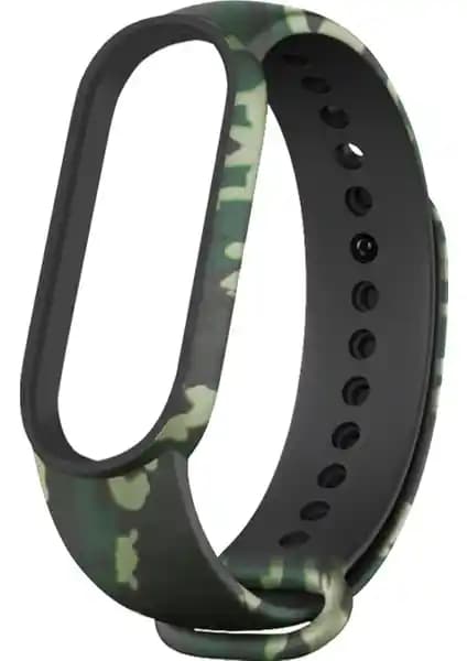 Furenfa Xiaomi Mi Band 3/4 Uyumlu Kamuflaj Desenli Silikon Bileklik Kayışı