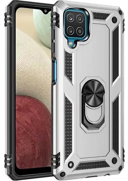 Galaxy A12 için dayanıklı ve şık Vega Tank Kılıf yüksek koruma ve stand fonksiyonu ile