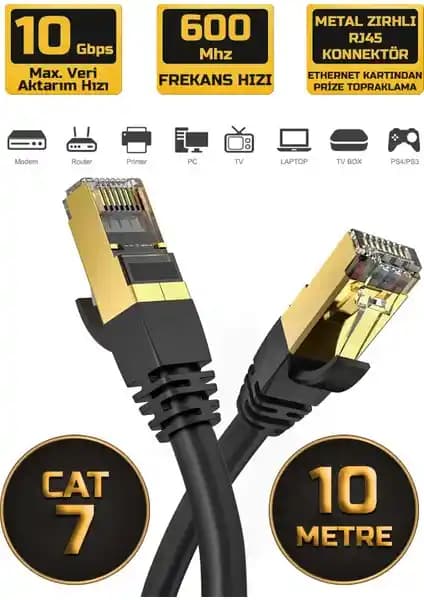 Gold Step Cat 7 Ethernet Kablosu Yüksek Performans ve Güvenilirlik Sağlar