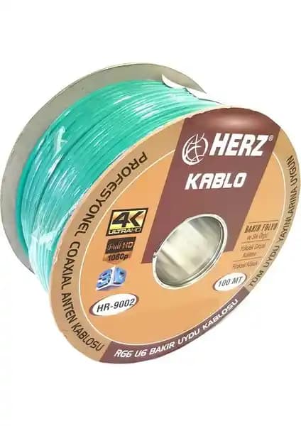 Herz RG6U6 Yeşil Uydu Anten Kablosu 100 Metre Uzunlukta Yüksek Performanslı Çözüm