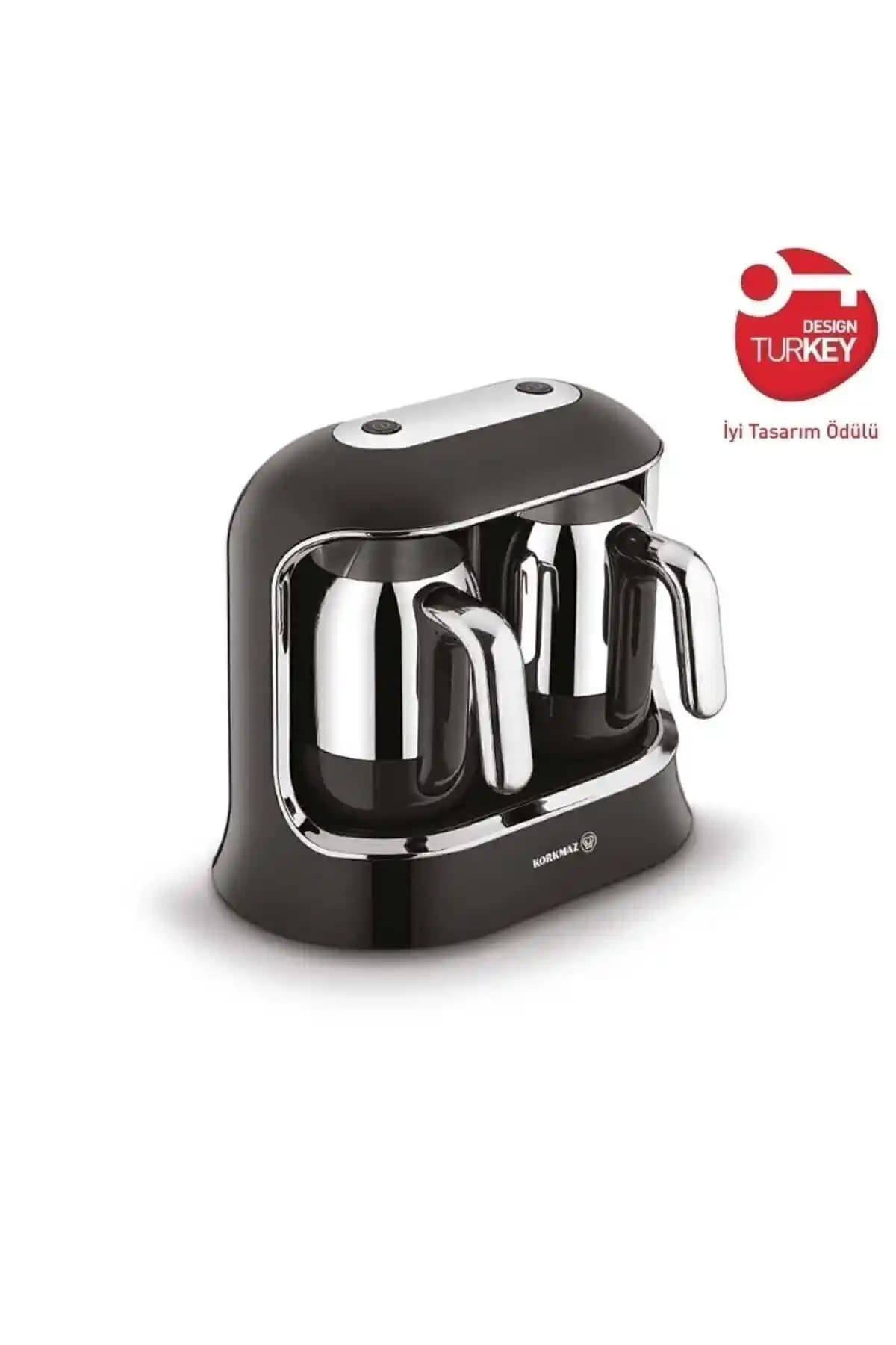 KORKMAZ Kahvekolik Twin Siyah/Krom Otomatik Kahve Makinesi ile Modern Kahve Deneyimi