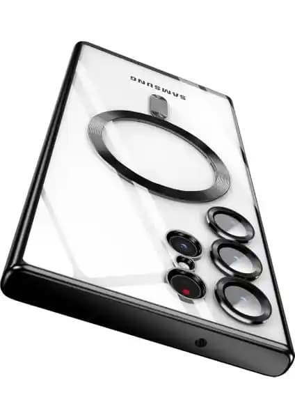 Samsung Galaxy S25 Ultra için Şeffaf Silikon Kılıf Kamera Lens Koruma Özelliği ile
