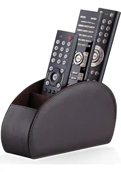 Sonorous 5 Gözlü Deri Kumandalık Standı Kahverengi Şık ve Fonksiyonel Tasarım