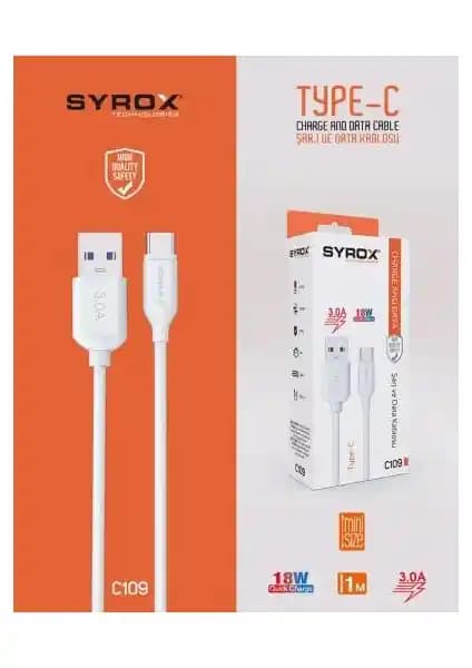 Syrox C109 Type-C 1 Metre Hızlı Şarj ve Veri Aktarım Kablosu İncelemesi