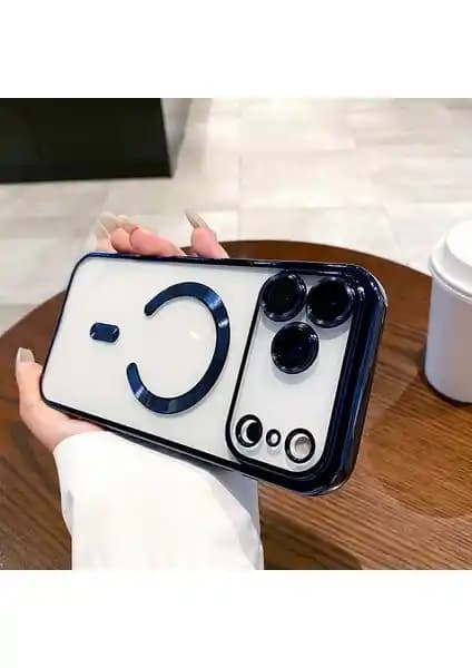 Apple iPhone 17 Pro Max için Magsafe uyumlu şeffaf silikon kamera lens korumalı kılıf