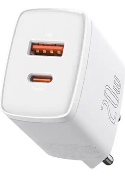 Baseus Compact 20W USB Type-C Hızlı Şarj Başlığı Güçlü ve Taşınabilir Tasarım