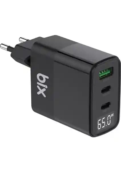 Bix BX65GD 65W USB Type-C Hızlı Şarj Cihazı Güvenli ve Taşınabilir Performans