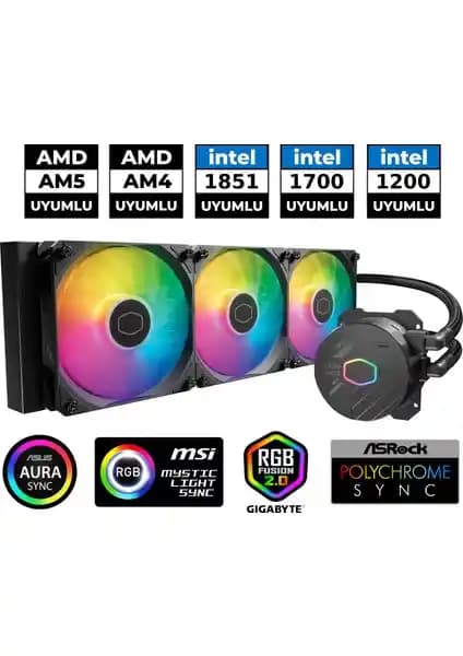 Cooler Master Masterliquid Core 360L ARGB İşlemci Sıvı Soğutucu Performans ve Estetik Birlikteliği