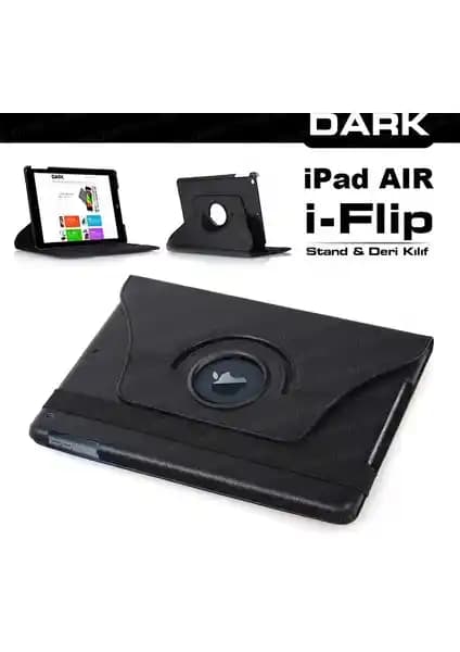 Dark iFlip iPad Air 360° Dönebilen Siyah Tablet Kılıfı: Fonksiyonellik ve Şıklığın Buluşması