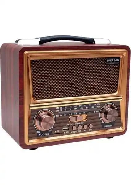 Everton RT-821 Bluetooth FM Radyo: Nostaljik Tasarım ve Çok Yönlü Kullanım Özellikleri