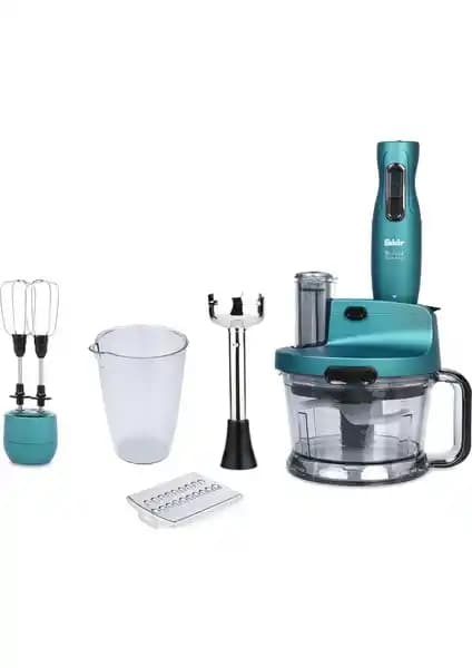 Fakir Mr Chef Quadro Turkuaz Blender ve Mutfak Seti: Yüksek Performanslı Çok Fonksiyonlu Mutfak Aleti
