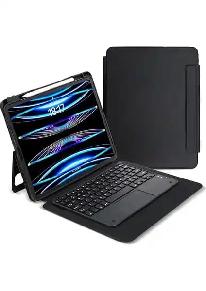 Five-E Apple iPad Air 11 Inc M3 2025 Darbeye Dayanıklı Çok Fonksiyonlu Kılıf ve Klavyeli Koruma