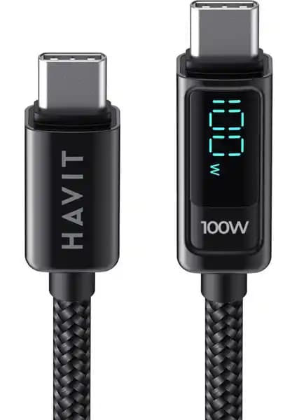 Havit CB6247 PD100W Type-C Şarj Kablosu: Hızlı ve Güvenilir Bağlantı Çözümü