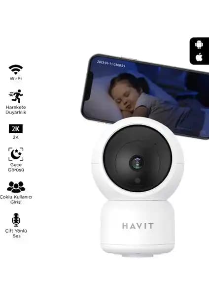 Havit IPC30 360° 2K Gece Görüşlü IP Kamera Güvenlik Çözümünde Yenilikçi Teknoloji