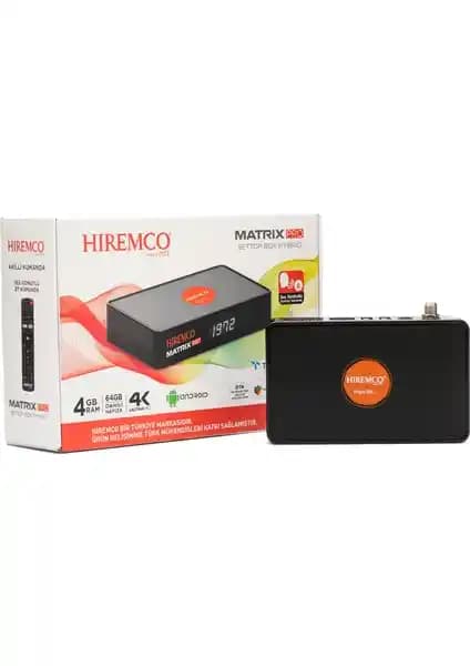 Hiremco Matrix Pro Android 10 ile 4K UHD ve HDR Teknolojili Uydu Alıcısı