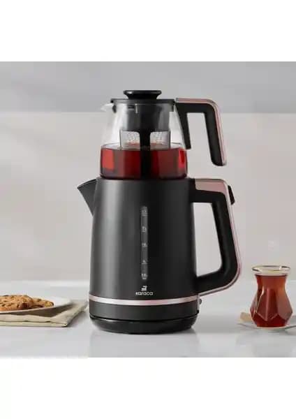 Karaca Maxi Tea XL 2in1 Cam Demlikli Çay Makinesi ve Kettle Roseberry Özellikleri