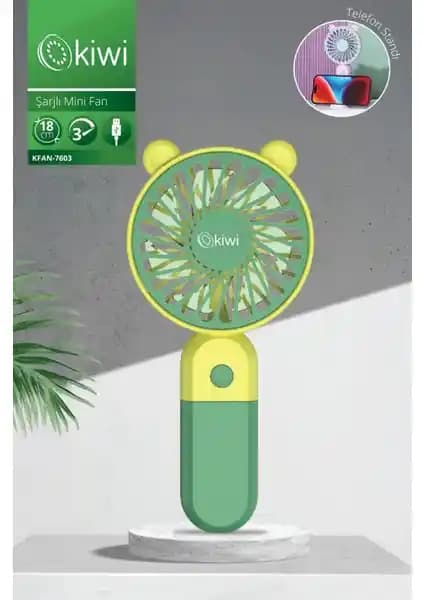 Kiwi Kfan-7603 Ultra Sessiz Telefon Tutacağı ve Vantilatör Yaz Sıcağında Serinlik Sağlar