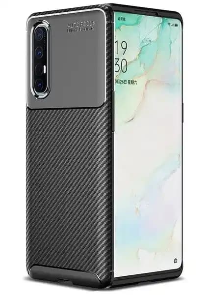KNY Oppo Reno 3 Pro Kılıfı Karbon Desenli Silikon Koruma ve Şıklık Bir Arada