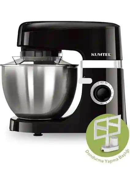 Kumtel Siyah Hamur Yoğurma Aparatı 1800W Güç ve Çok Yönlü Kullanım Özellikleri