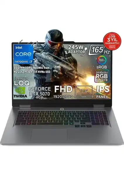 Lenovo LOQ 17IRX10: Güçlü Donanım ve Yüksek Performans Sunan Oyun Laptopu