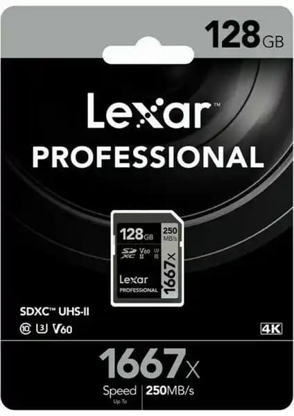 Lexar 128GB 1667X U3 V60 4K SD Hafıza Kartı: Yüksek Hız ve Güvenilirlik