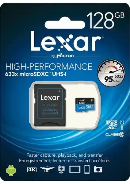 Lexar 128GB MicroSDXC U1 633X Hafıza Kartı: Yüksek Performans ve Güvenilirlik Özellikleri