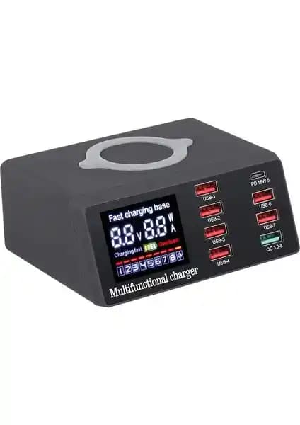 Mahtex X9 Pd + QC3.0869 Çok Fonksiyonlu Kablosuz USB Şarj Cihazı Yüksek Performans ve Güvenlik