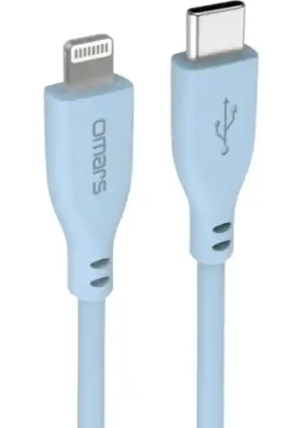Omars USB-C MFI Lightning iPhone Silikon PD Hızlı Şarj Kablosu Güvenilir ve Dayanıklı Tasarım